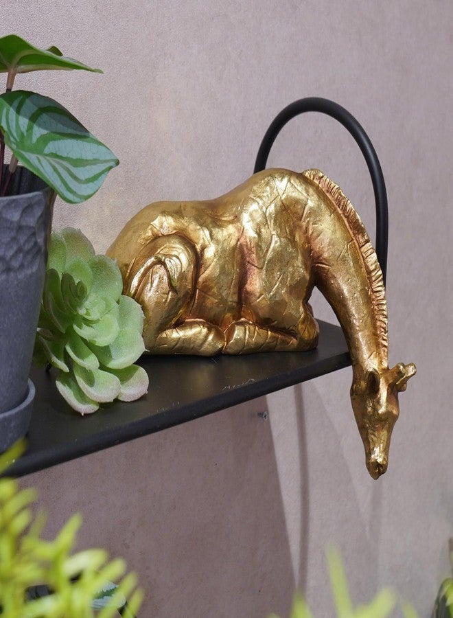 Braxio Living Room Decor Statues Indoor - Resin Abstract Golden Giraffe Sculptures Home Decor for Desktop Shelf Table Desk Bedroom Office Farmhouse Decoration Gifts 8.25 * 5.5 * 3.5 Inch - Image 2